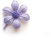 Handmade spilla fiore all'uncinetto con perline, spilla colore lilla