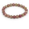 Generico Bracciale Rodocrosite Unisex, Pietre Dure Naturali, Elastico 19 cm, Fatto a Mano