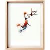 Les Creas de Papa Poster minimalista ad acquerello: giocatore di basket che fa una schiacciata spettacolare | Arte murale dinamica: arredamento moderno per soggiorno, camera da letto o ufficio