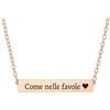 Generico Collana Personalizzata con Incisione - Acciaio Inossidabile Donna | Disponibile in Oro, Argento e Oro Rosa | Idea Regalo per Coppia, Amicizia, Anniversario (Oro Rosa)