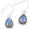 Handmade Orecchini pendenti minimalisti in labradorite, fatti a mano, in argento sterling 925 con castone e pietre preziose a forma di pera