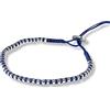 LuZ ITALY Bracciale in cotone cerato e pepite di metallo - allungabile colore Blu Jeans