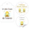 Handmade Generico 10 Pezzi Cartellini o Adesivi per Battesimo e Nascita Bimba e Bimbo, Ape, Varie Forme, Compleanno, Grazie, Etichette, Baby, Bambino (APE-02)