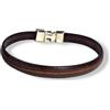 Generico Bracciale in pelle - striscia 6 mm - Marrone Brucciato - Misure varie