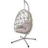 BIACCHI ETTORE SRL Dondolo Poltrona Pensile Pieghevole in Rattan Sintetico Tortora con Cuscino