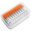 FJOADNVM Scovolini 40/120 pezzi Spazzolino interdentale in silicone for pulire le fessure dei denti Stuzzicadenti dentali(Orange 120pcs)