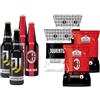 Bombeer PARTITA MILA.N VS JUVENTU.S 4 Bottiglie da 33cl + 4 Patatine da 25gr - 2 Bottiglie e 2 Patatine per Squadra - Birra Originale By Christian Vieri - Puro Malto Bottiglie di Vetro - Made in Italy