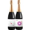 Bottle-Up Couple wine bottiglie personalizzate di Prosecco DOC per San Valentino, bomboniere, regalo per innamorati e coppie, anniversario di fidanzamento e di matrimonio (Latte e Ciambella, 0,75 L)