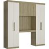 Vente-unique Ponte letto Antero II - 6 ante - con armadi e ripostigli - L.200 cm - Rovere e Avorio