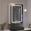 DICTAC Armadietto Specchio Bagno con Luce 50x16x70cm, Specchiera con Contenitore e Luce LED, Unica Ante Mobile Sospeso con Mensola Regolabile, Pensile Specchio, Bianco