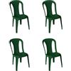 HOUSE COLLECTION, SEDIE AURA IN RESINA, SENZA BRACCIOLI, VERDE (ARE060x4)