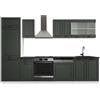Vicco Cucina componibile R-Line, Antracite rustico/bianco, 300 cm, PL Antracite, adatto per la disposizione personalizzata e l'espansione dei moduli