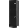 Vicco Armadio frigorifero R-Line, Nero lucido, 60 cm, per la libera combinazione all'interno di sistemi cucina modulari