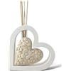 D A N A E FRAGRANZE ITALIANE Bomboniera Profumatore in Polvere di Marmo a Forma di Cuore Bianco e Beige, Fragranza a Scelta, Ideale per Matrimonio, Battesimo, Cresima, Anniversario, Compleanno