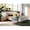 Vente-unique - Letto con comodini 160 x 200 cm - 2 cassetti - Con LED - Colori: Bianco e le + Base - FRANCOLI