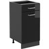 Vicco Mobiletto base per cucina R-Line, Nero lucido, 40 cm
