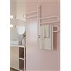 Elna-Service Elna® Scaldasalviette Elettrico Bianco 84x46 cm, 90W - Termosifone Bagno in Acciaio Inox 304 con Timer & Termostato, IP44-3 Bracci Girevoli 180° - Stendino Asciugamani a Parete