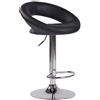 CLP Sgabello Cucina rétro Moderno Olinda in Similpelle I Sedia Alta Bar Altezza Regolabile 60-81 CM, Colore:Nero, Colore del Telaio:Cromo