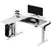 Ultradesk Winger RGB LED | Scrivania da gioco Tavolo a forma di L | Scrivania angolare ad angolo | Scrivania per computer regolabile in altezza elettrica | Bianco | 155x111x60 cm Sinistra