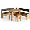 Vicco Set tavolo e panche angolare Roman Rovere dorato 180x180 cm | con tavolo, adatto per il posizionamento ad angolo in cucine e sale da pranzo