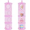 NEUSID 2 pezzi portaoggetti da appendere con 4 scomparti, cestino da appendere, grande animale di peluche, cestino da appendere, pieghevole, per la cameretta dei bambini (rosa)