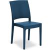 REDÒKASA Sedia in polipropilene FLORA, MADE IN ITALY, impilabile, resistente ai raggi UV, design moderno, ideale per sala da pranzo, cucina, sala d'attesa, bar, ristoranti o giardino (Petrolio)