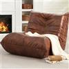 Hobestluk Poltrona a sacco gigante Lazy Floor Sofa, divano in memory foam per camino per adulti, grande poltrona a sacco in finta pelle senza braccioli per soggiorno, camera da letto, dormitorio