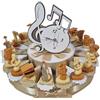 Sindy Bomboniere Bomboniera con Note Musicali Portafortuna e Strumenti Musica, Torta bomboniera con Confetti + 20 Oggetti + Orologio Centrale