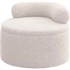 Hobngmuc Pouf Portaoggetti Ottomano, Pouf Rotondo In Peluche Con Schienale Per Ingresso E Soggiorno, Seduta Multifunzione Con Contenitore Per Scarpe E Coperte
