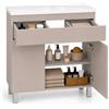 paplinskimoebel Lavabo con mobile sottolavabo, larghezza 80 cm, Ariza Sink, sospeso o a terra, lavabo con per il bagno, in cashmere, beige opaco