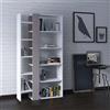 Totò Piccinni Libreria LIFT in legno 10 Ripiani dal design moderno 80x25x150h (Bianco/Tortora)