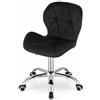 NMK HOME Sedia Velluto Scrivania - Sedia Imbottita Ufficio con Imbottitura Geometrica e Base Cromata