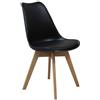 milani home MilaniHome.it - Sedia Moderna Di Design Imbottita Nera Con Gambe In Legno Per Interno Sala Da Pranzo Salotto Cucina Ufficio