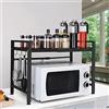 RELOVE Scaffale per Forno a Microonde, Mensola per Forno a Microonde da Cucina Organizzatore a 2/3 Ripiani, Fino a 25 kg (40/64 * 45 * 36,5 cm-nero-1PC)