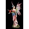 Figuren Shop GmbH Farbenprächtige Giungla Statuetta Elfo con Pappagallo - Fata Colorato Statua