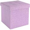 INTIRILIFE Pouf Pieghevole 38x38x38 cm in Loto Rosa - Cubo Sedile con vano portaoggetti e Rivestimento in Tessuto con cavità - Cubo Sedile Contenitore poggiapiedi Contenitore Pouf pettorale