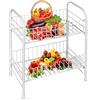 Hongu Scaffale Portaoggetti in Metallo, Ripiani in Rete, Credenza per Cucina, a 2 Ripiani Regolabili, per Piccoli Spazzi, Bagno