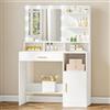 Hzuaneri Toeletta da Trucco, 10 Lampadine, Luminosità Regolabile, Bianco | Tavolo da Trucco con Specchio Grande, Ampio Cassetto e Armadietto, Durevole e Stabile, Camera da Letto, Moderno, DT41303XEU
