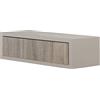 MODULARREDO | LEGOLO Mensola da Muro con Cassetto, Comodino Sospeso, Mensola da Parete, 45x13.4 p20 cm, Marrone Talpa e Noce, Kit Tasselli Incluso - Made in Italy