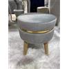 VEA SRL Sgabello poggiapiedi Sunshine GRIGIO 35x41,5 cm, Pouf per postazione trucco camera ragazza, Pouf camera make up, Pouf letto Vanity (TIA 55208)