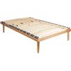Comprarredo Rete letto ortopedica piazza e mezza 120x190 completamente in legno di faggio naturale con doghe flessibili e regolatori di portanza