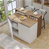 ROOMART Isola cucina Cortado - Tavolo da cucina e tavolo da bar BHT: 120 x 100 x 80 cm - Salvaspazio, moderno per cucina e sala da pranzo (rovere bianco)