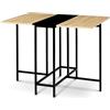IDMarket - Tavolo consolle pieghevole 2-4 persone in faggio e nero design industriale EDI