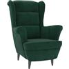 vidaXL Poltrona Verde Scuro Velluto
