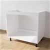 Calandrelli Alfredo ALFREDO CALANDRELLI - Mobile Base Cucina per Lavello da Incasso 90cm, Mobile Sottolavello Bianco in Nobilitato, Base Componibile Senza Ante (90x72x55 cm)
