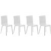 CLP Set 4 Sedie Visitatore Pepe I Sedia Attesa con Seduta in Legno E Telaio in Metallo Cromato I Sedia Ergonomica E Facile da Pulire, Colore:Bianco