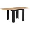 IDMarket - Tavolo da pranzo allungabile DONA 4-8 persone piano in faggio nero 80-160 cm
