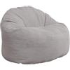 bananair - Pouf Poltrona Sacco in Velluto a Coste Larghe - Morbido e Confortevole - Imbottitura in Schiuma, Ottimo Supporto per la Schiena - Pouf Divano Gigante (100 cm, Grigio Chiaro)