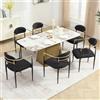 Relbiety Set di 6 Sedie da Pranzo Imbottite in Tessuto Bouclé con Gambe in Metallo,Sedie da Cucina Moderne Sedia da Soggiorno con Braccioli Dorati Confortevoli per Cucina, Sala da Pranzo,Nero