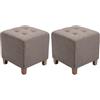 CLP Set di 2 sgabelli Pharaoh con Rivestimento in Tessuto I Seduta Cube con Rivestimento di Alta qualità e Protezioni per Il Pavimento, Colore:Tortora